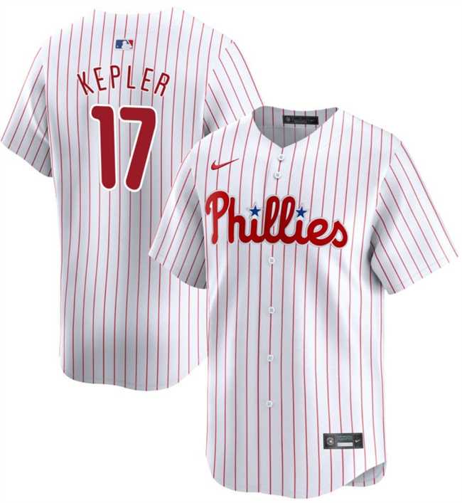 Mens Philadelphia Phillies #17 Max Kepler White 2024 Home Limited Stitched Jersey Dzhi